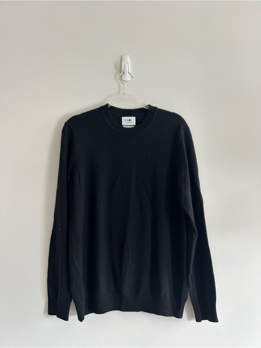 No Nationalist Black Wool Crewneck Sweater